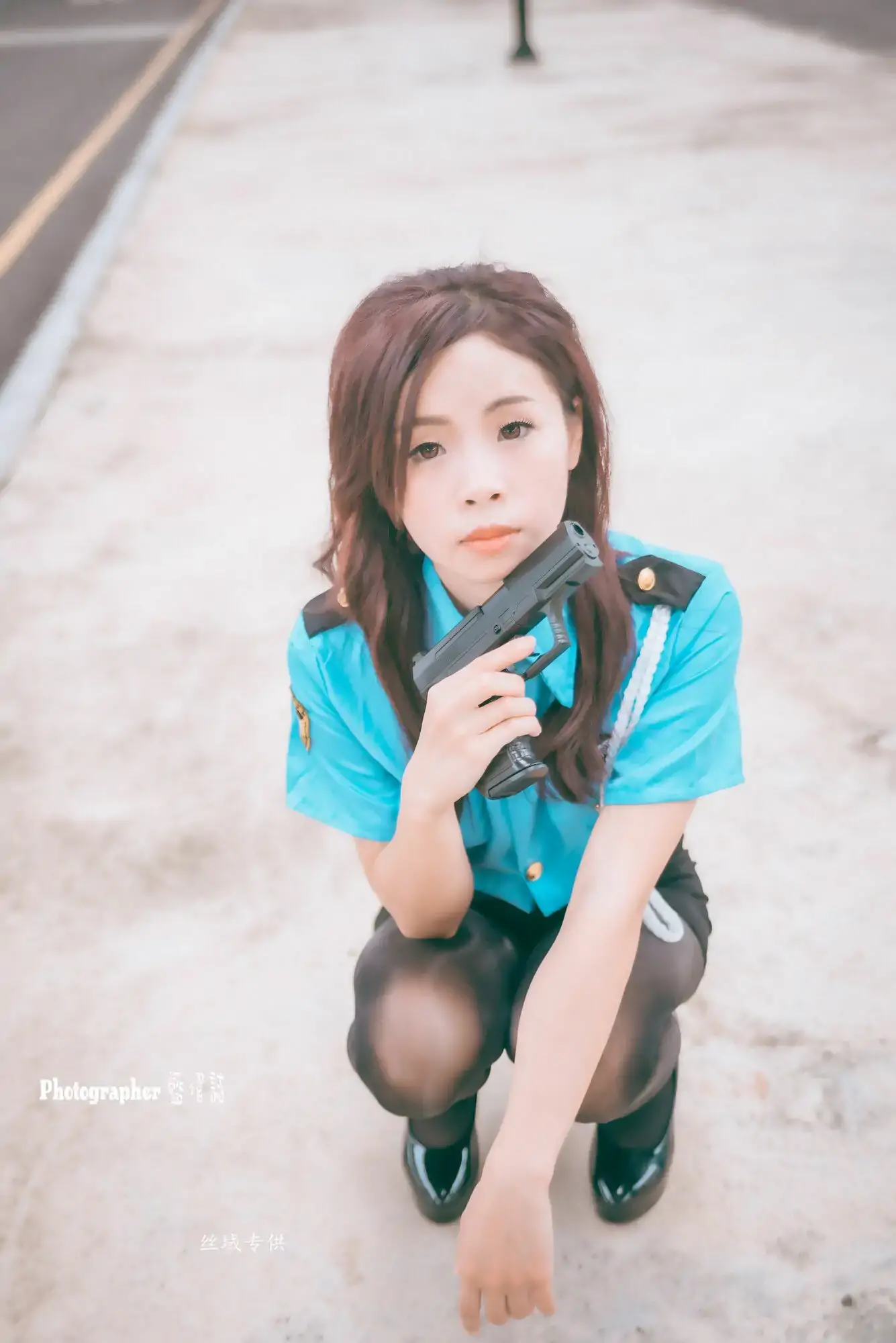 [臺灣正妹]  賴筱菁 中彰橋下-(女警黑絲）
